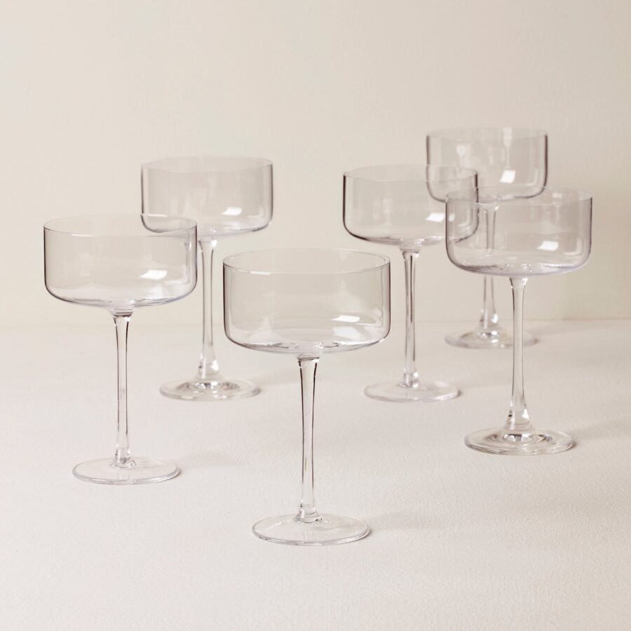 Straight-Edge Coupe Glasses, Set of 6